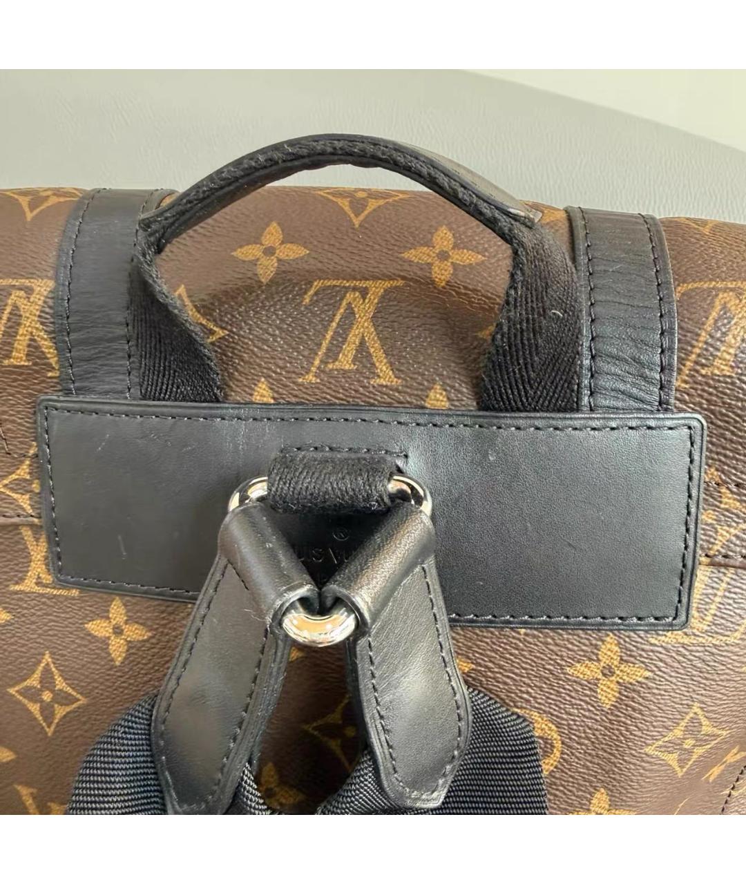 LOUIS VUITTON Коричневый кожаный рюкзак, фото 5