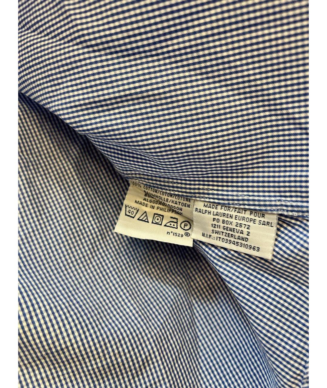 POLO RALPH LAUREN Голубая хлопковая кэжуал рубашка, фото 5