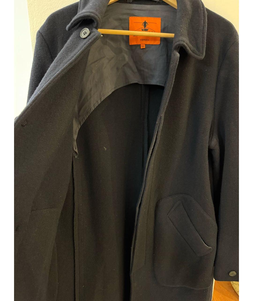 BARENA Темно-синее шерстяное пальто, фото 6