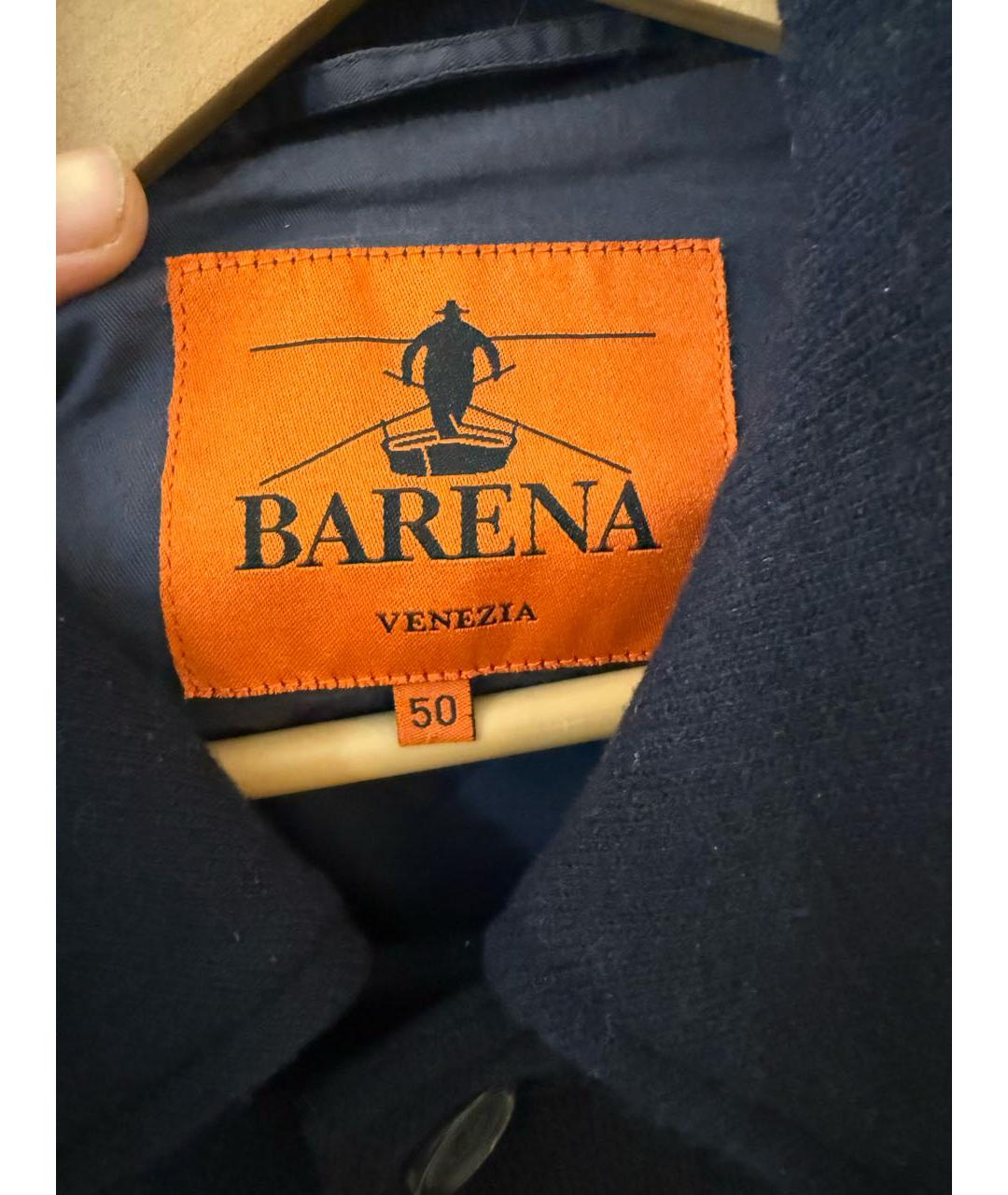 BARENA Темно-синее шерстяное пальто, фото 3