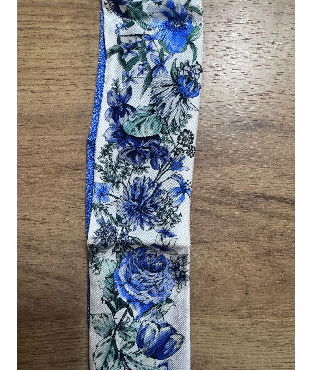 CHRISTIAN DIOR Синий шелковый платок, фото 4