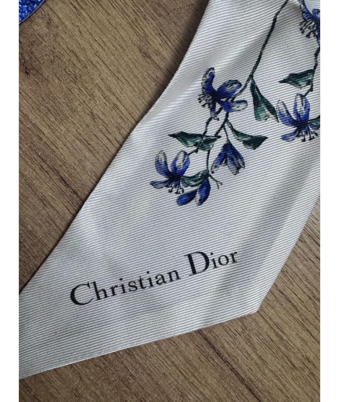 CHRISTIAN DIOR Синий шелковый платок, фото 2