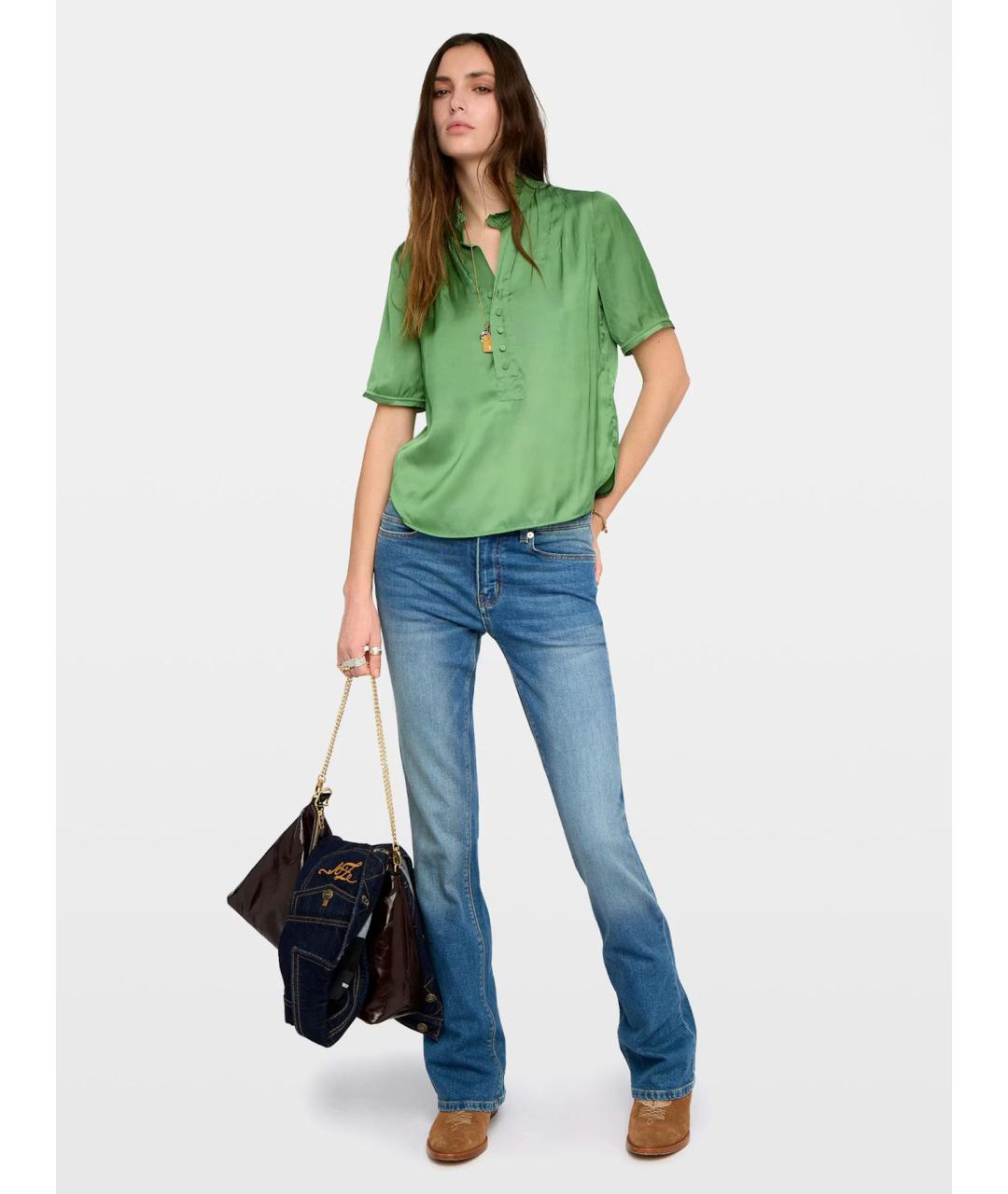 ZADIG & VOLTAIRE Зеленая полиэстеровая блузы, фото 5