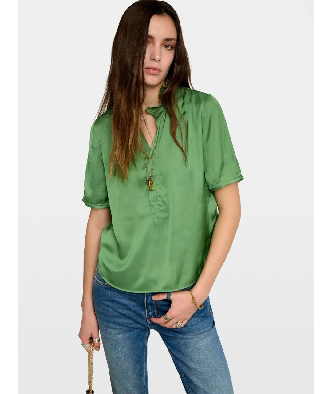 ZADIG & VOLTAIRE Зеленая полиэстеровая блузы, фото 6
