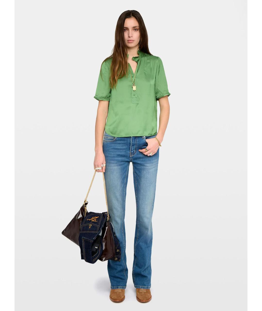 ZADIG & VOLTAIRE Зеленая полиэстеровая блузы, фото 2