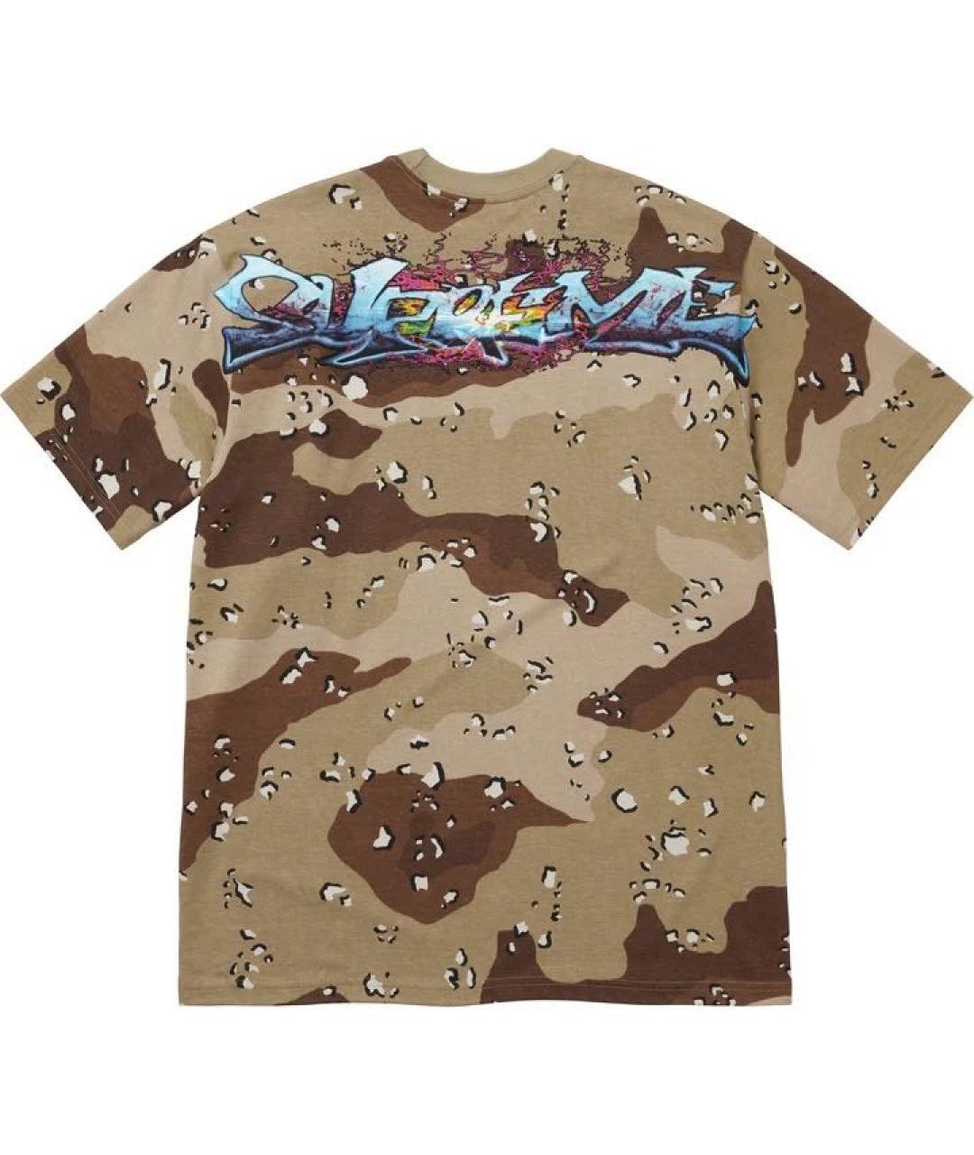 SUPREME Хаки хлопковая футболка, фото 2