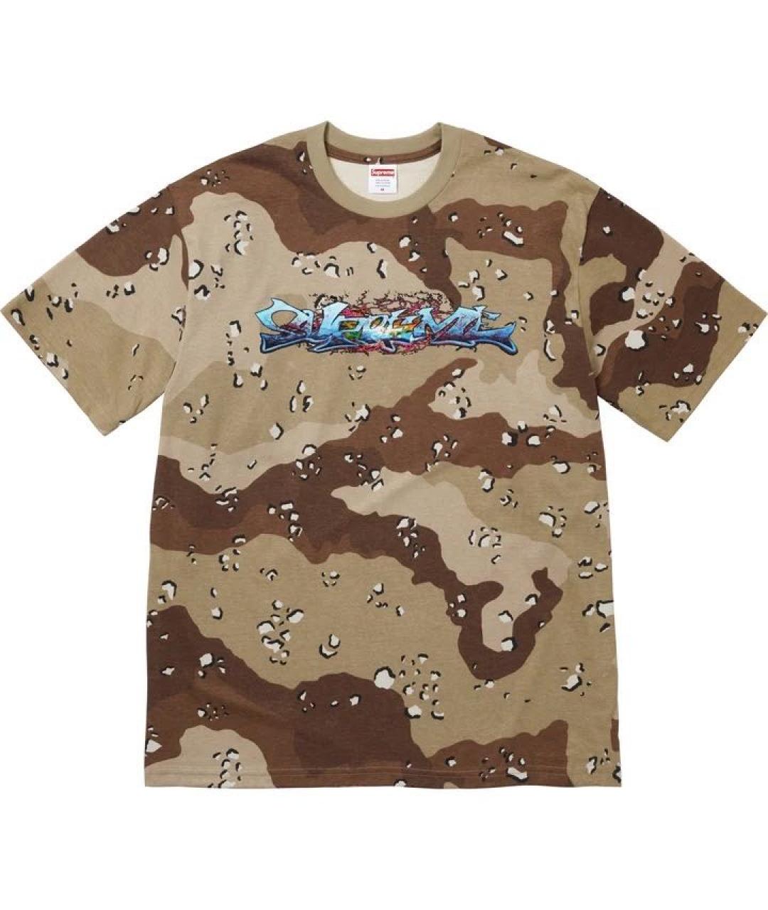 SUPREME Хаки хлопковая футболка, фото 7