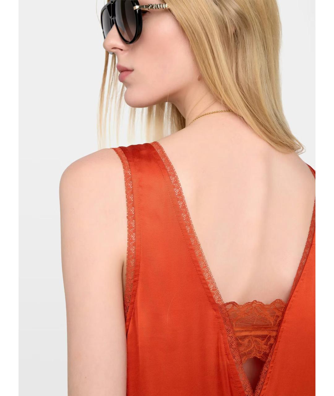 ZADIG & VOLTAIRE Оранжевое вискозное повседневное платье, фото 5