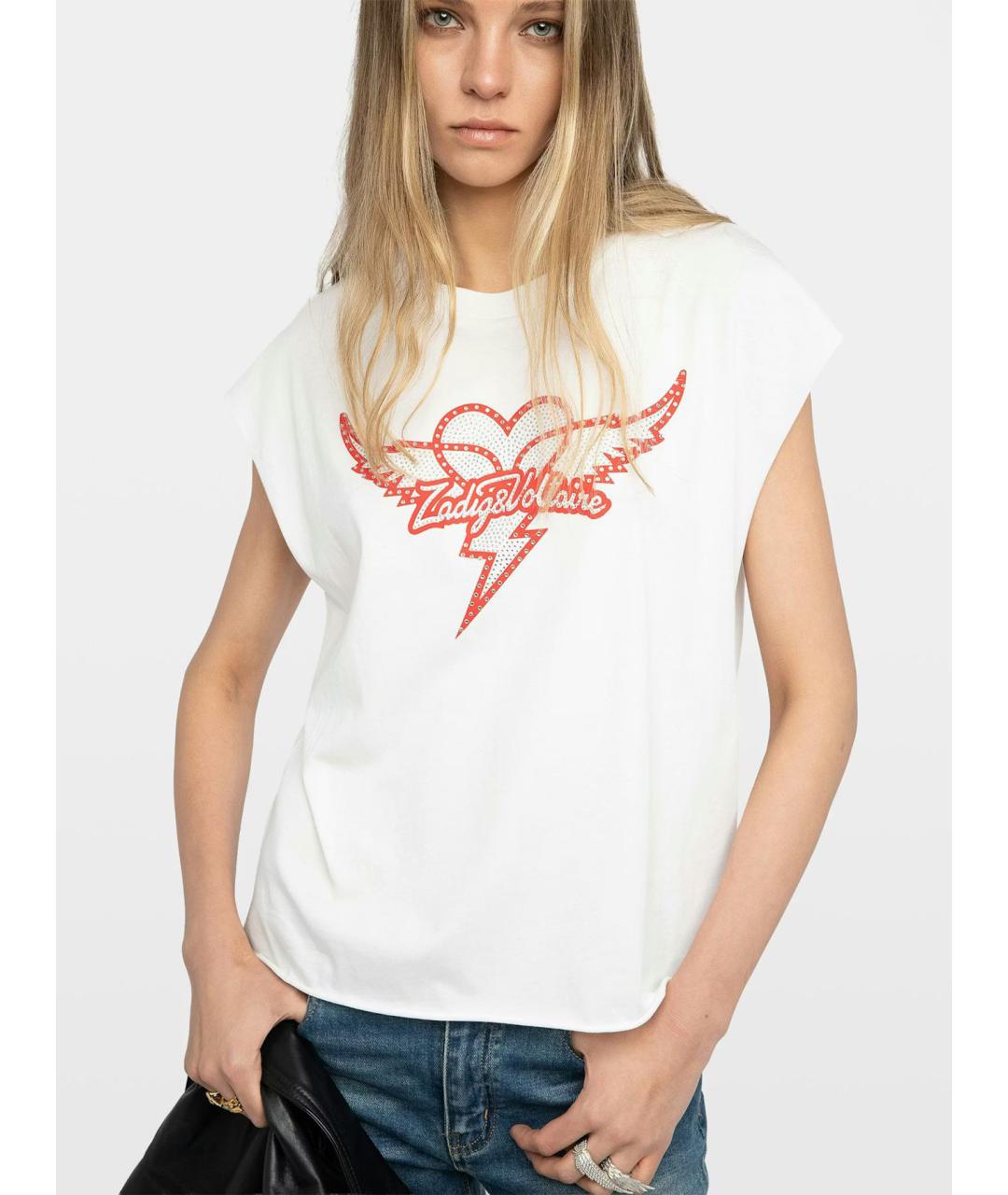 ZADIG & VOLTAIRE Белая хлопковая футболка, фото 4