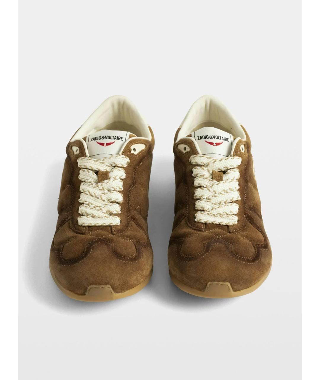 ZADIG & VOLTAIRE Коричневые замшевые кроссовки, фото 4