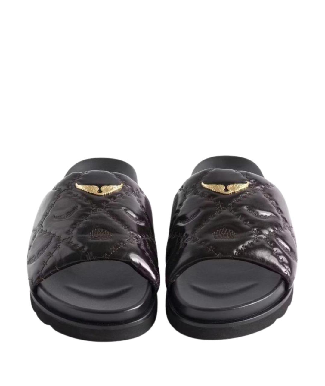 ZADIG & VOLTAIRE Черные кожаные шлепанцы, фото 5