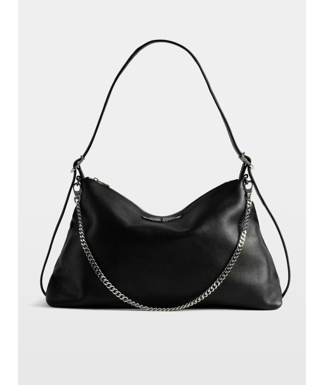 ZADIG & VOLTAIRE Черная кожаная сумка через плечо, фото 5