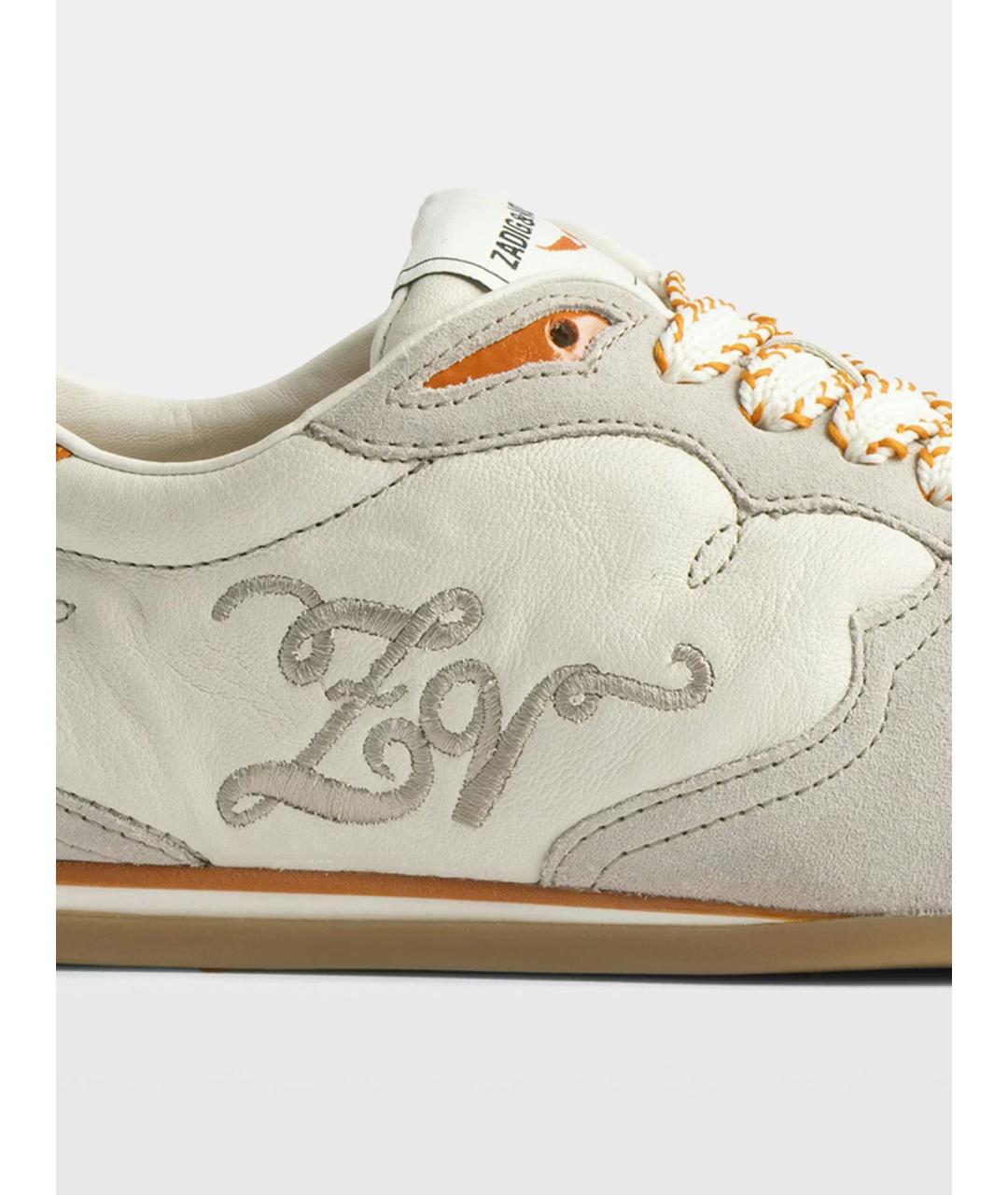 ZADIG & VOLTAIRE Бежевые кожаные кроссовки, фото 5