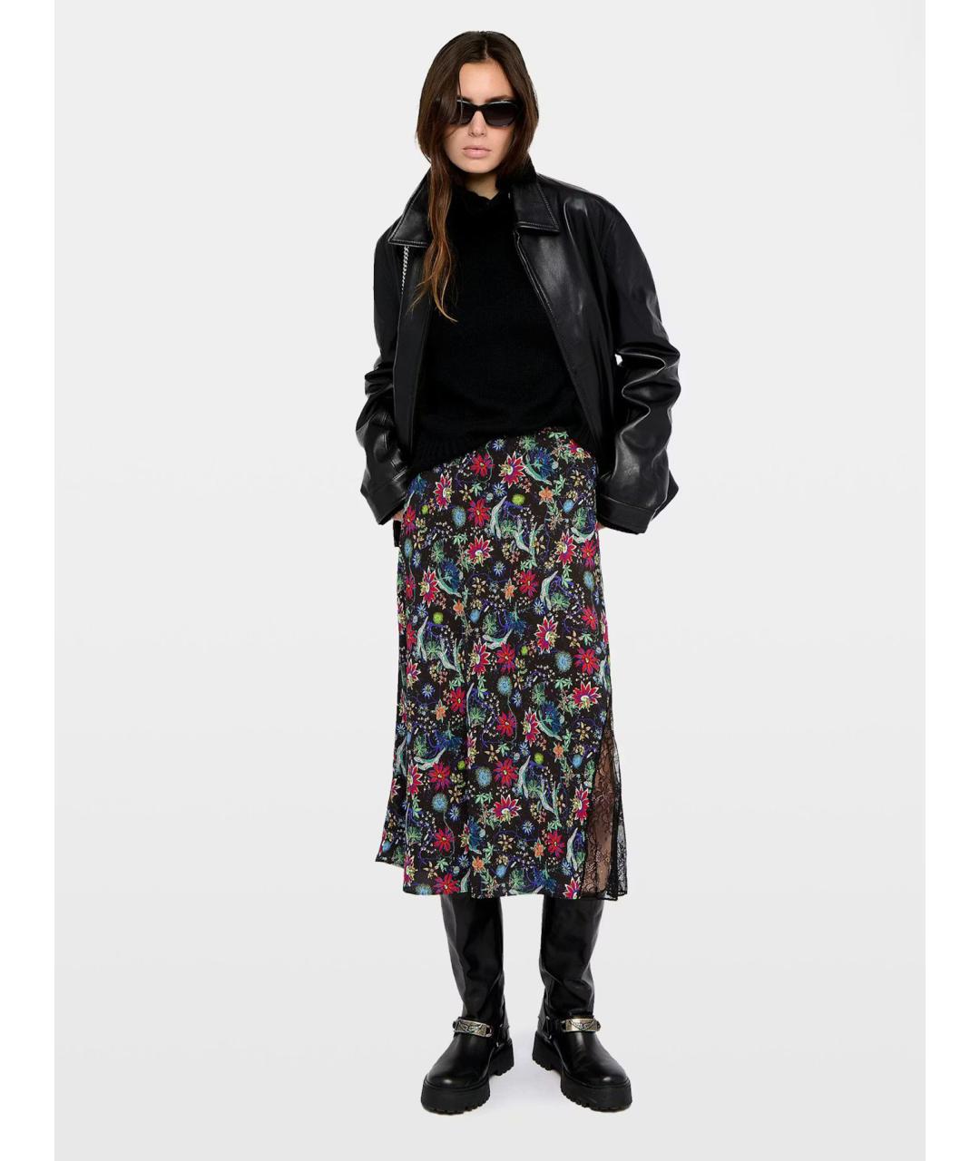 ZADIG & VOLTAIRE Мульти вискозная юбка миди, фото 4