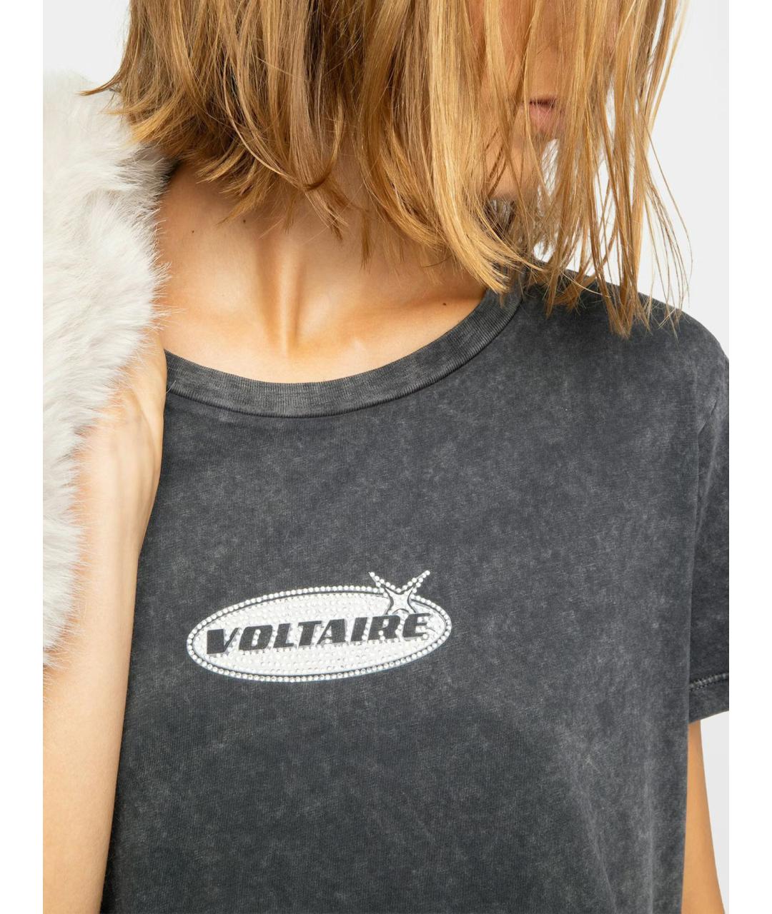 ZADIG & VOLTAIRE Серая хлопковая футболка, фото 6