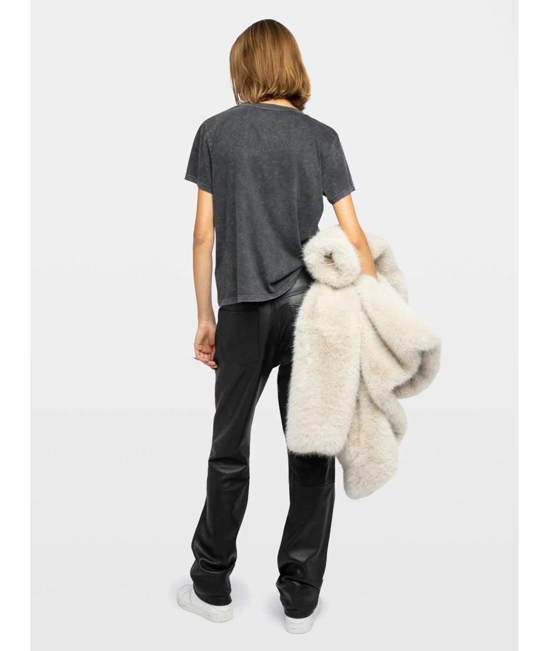 ZADIG & VOLTAIRE Серая хлопковая футболка, фото 4