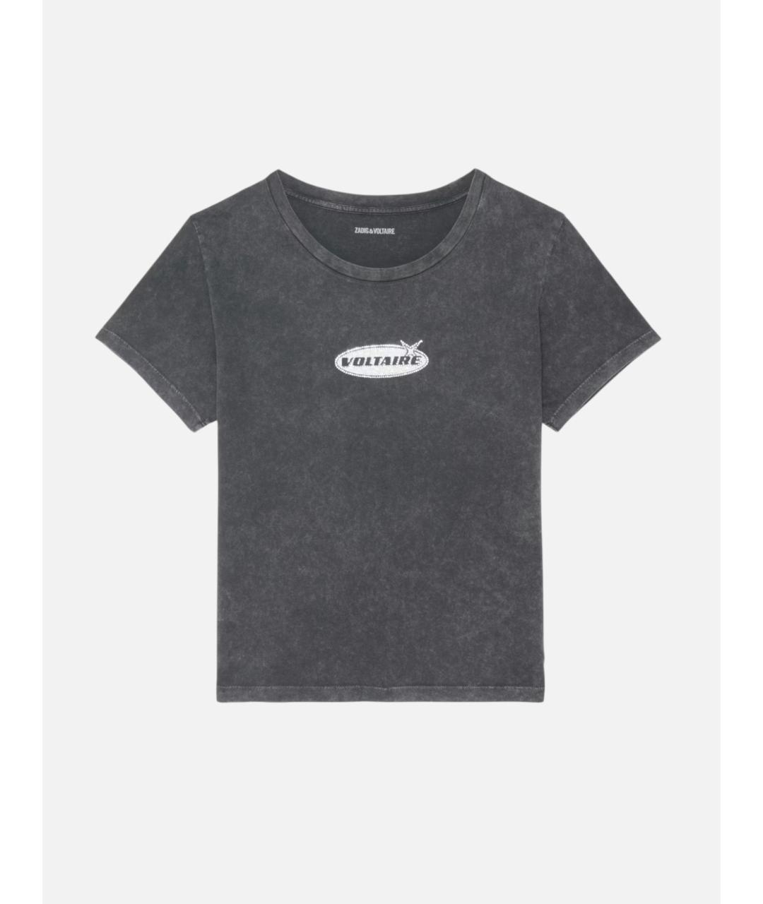 ZADIG & VOLTAIRE Серая хлопковая футболка, фото 8