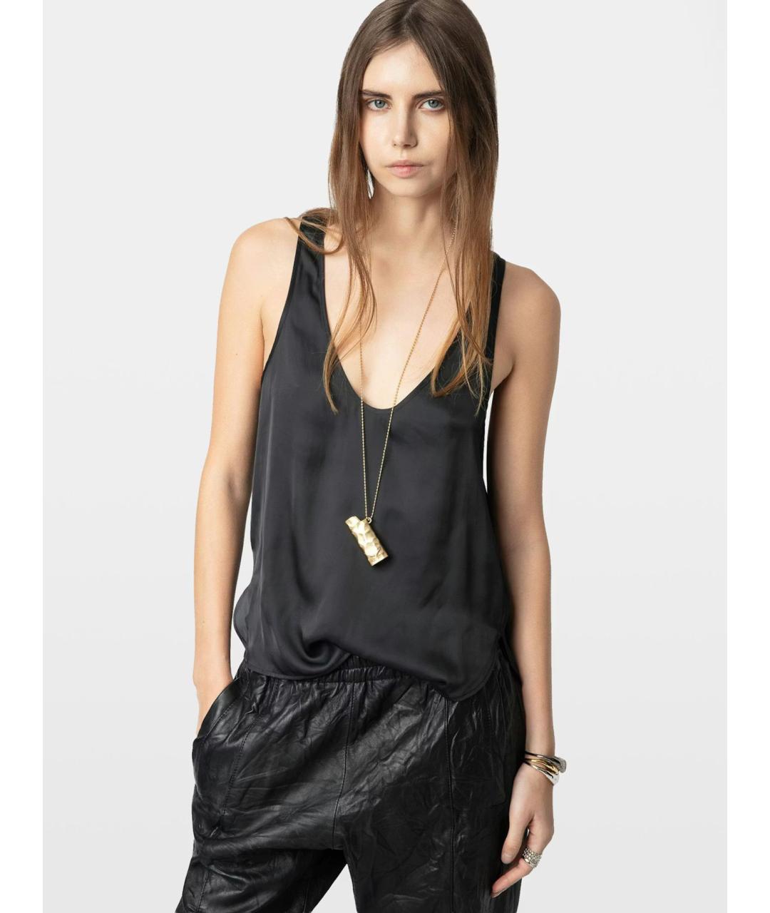 ZADIG & VOLTAIRE Черная полиэстеровая майка, фото 4