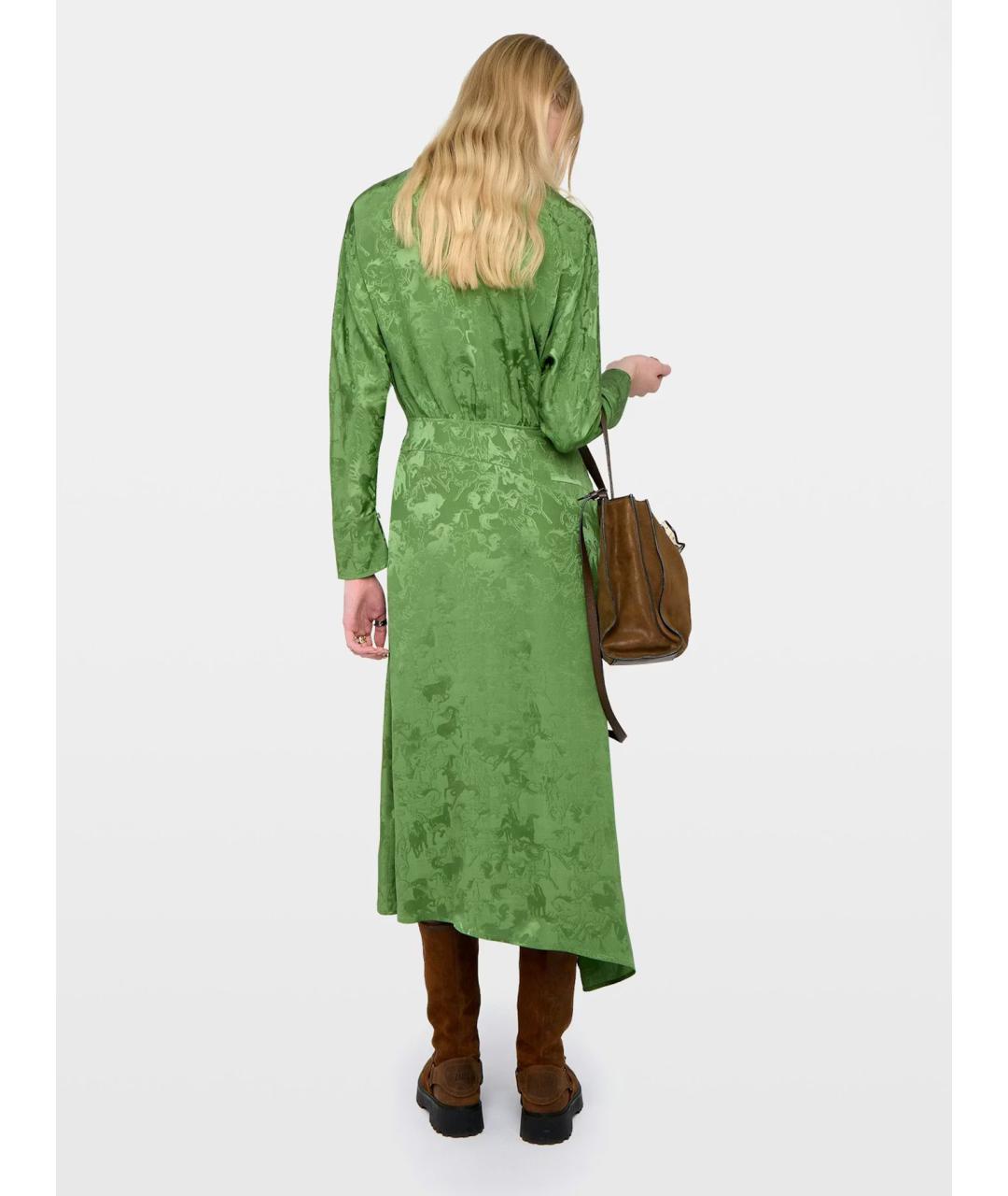 ZADIG & VOLTAIRE Зеленые шелковое повседневное платье, фото 3