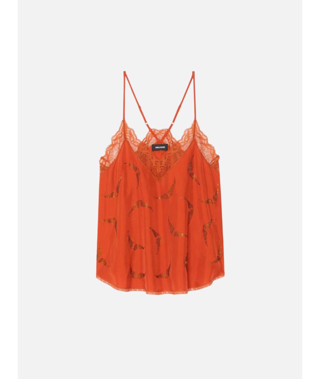 ZADIG & VOLTAIRE Оранжевая шелковая блузы, фото 9