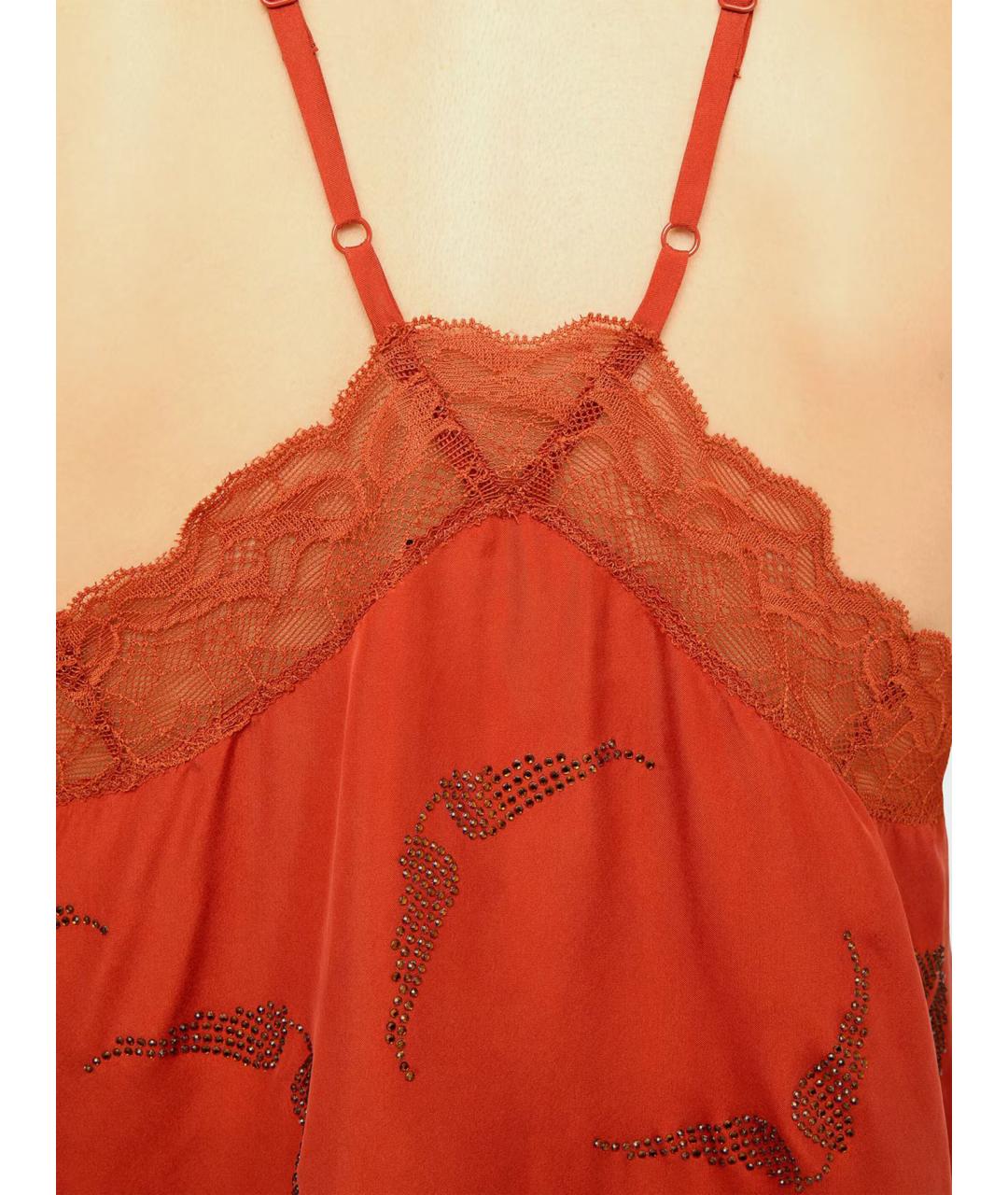 ZADIG & VOLTAIRE Оранжевая шелковая блузы, фото 6