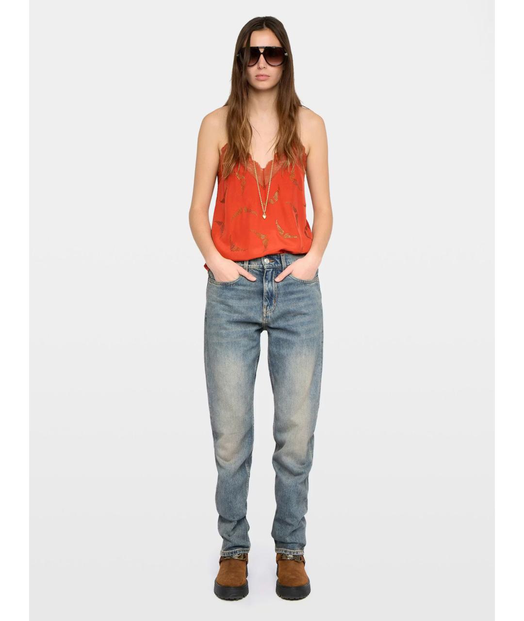 ZADIG & VOLTAIRE Оранжевая шелковая блузы, фото 2