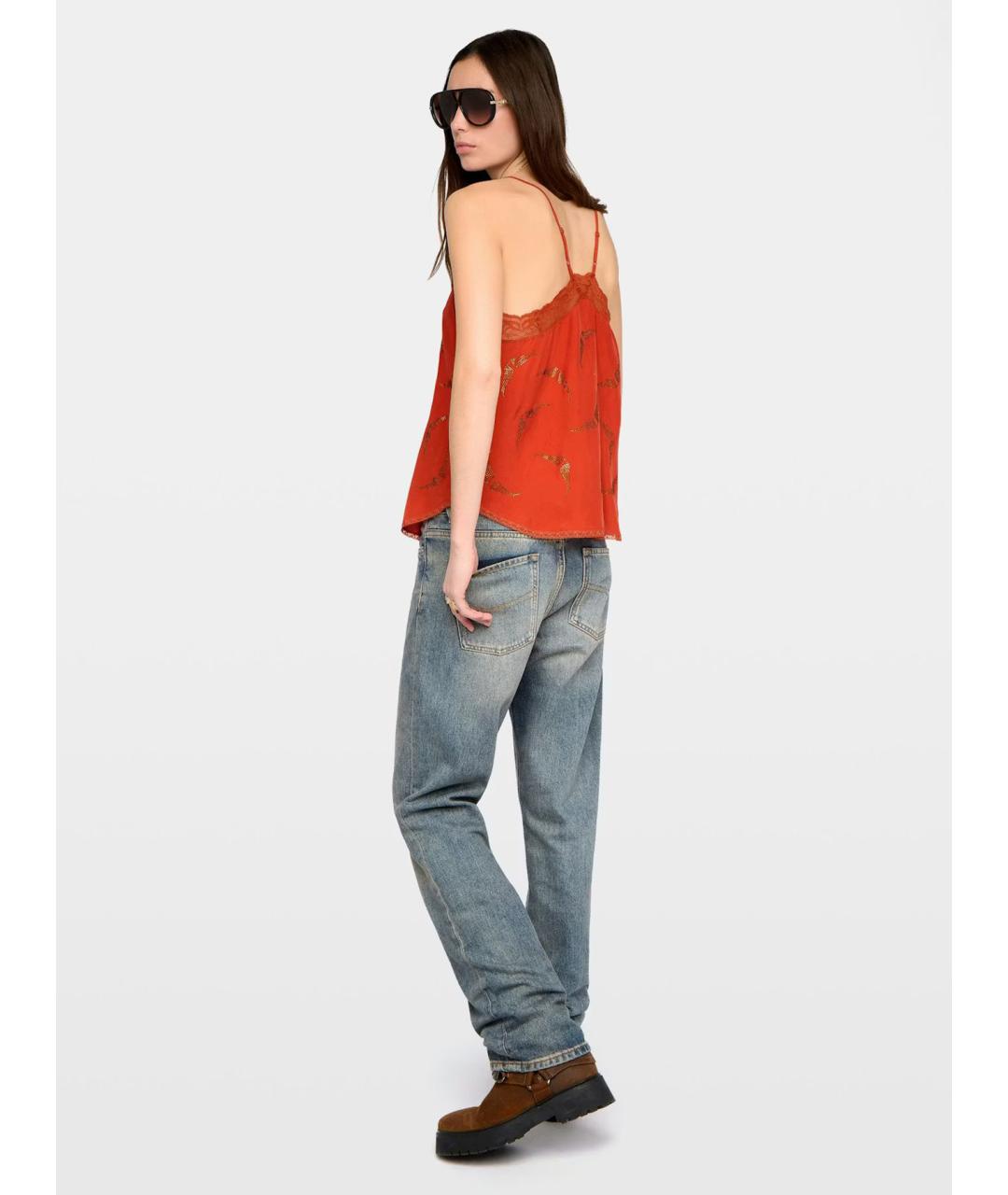 ZADIG & VOLTAIRE Оранжевая шелковая блузы, фото 3