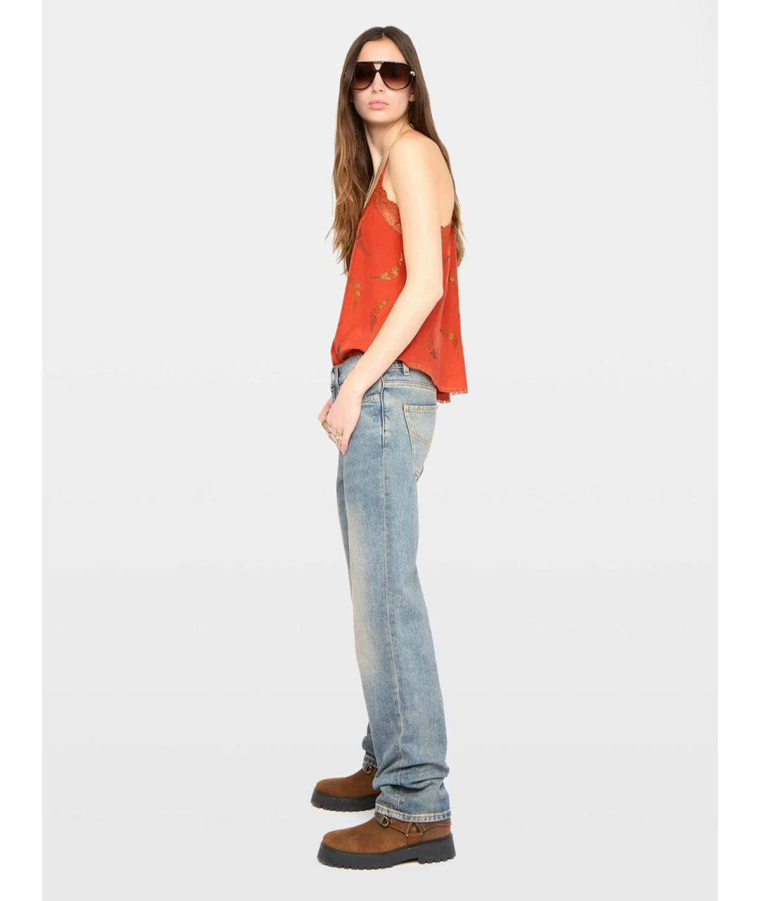 ZADIG & VOLTAIRE Оранжевая шелковая блузы, фото 8