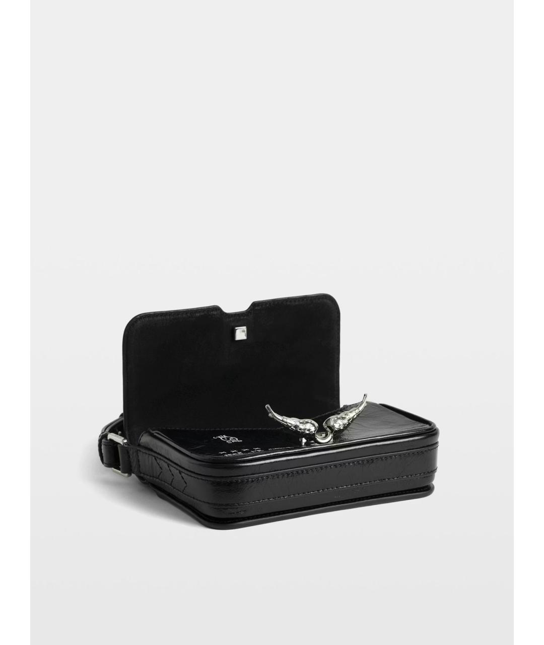 ZADIG & VOLTAIRE Черная кожаная сумка через плечо, фото 6