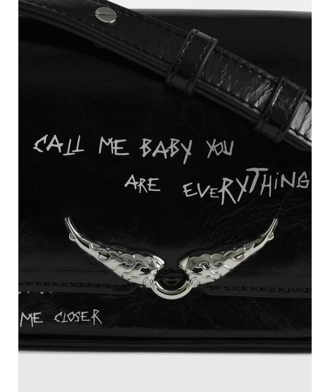 ZADIG & VOLTAIRE Черная кожаная сумка через плечо, фото 9