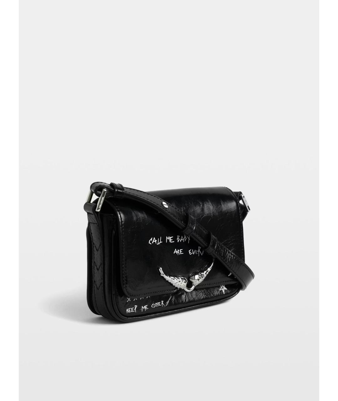 ZADIG & VOLTAIRE Черная кожаная сумка через плечо, фото 4