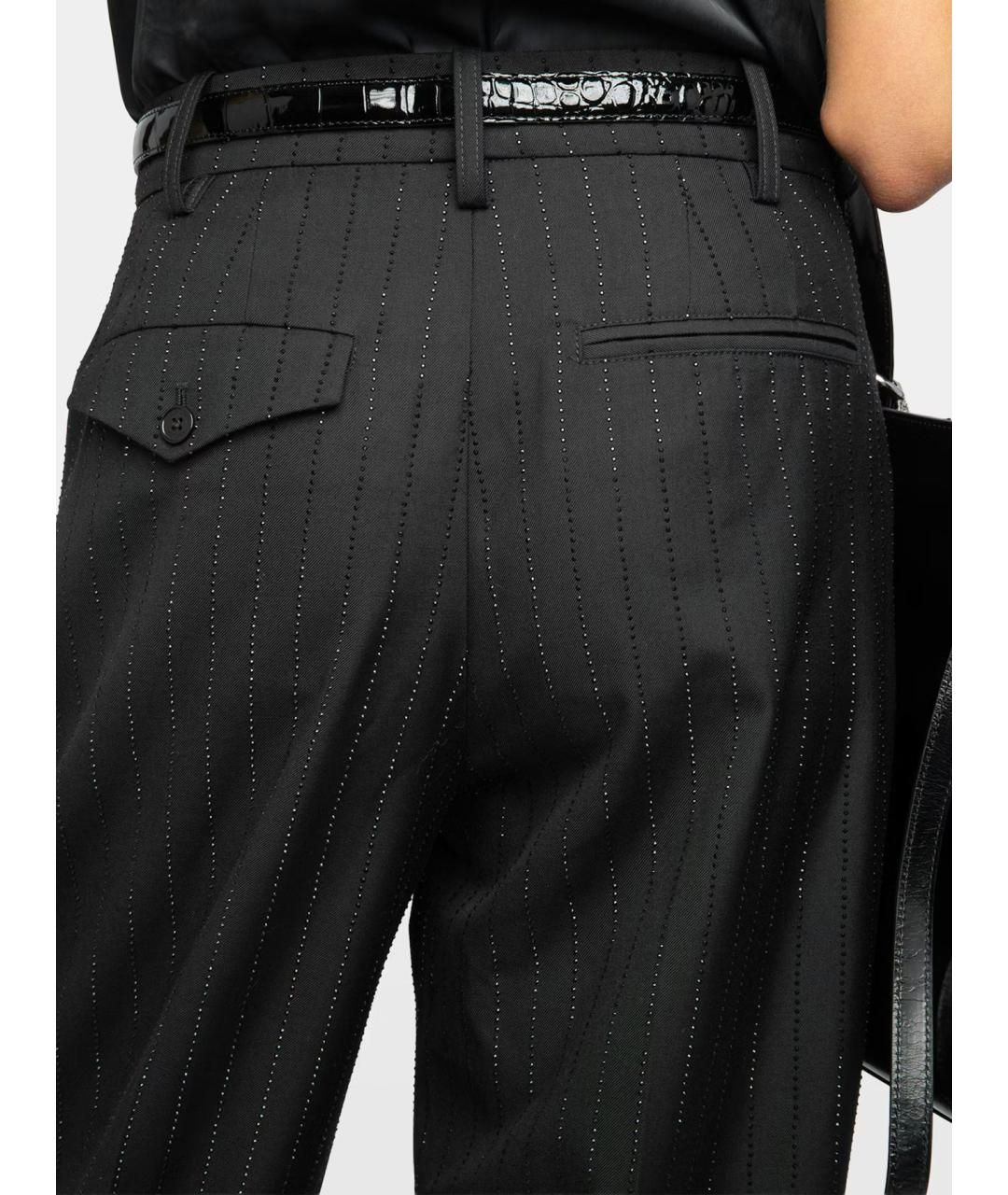 ZADIG & VOLTAIRE Черные полиэстеровые прямые брюки, фото 5
