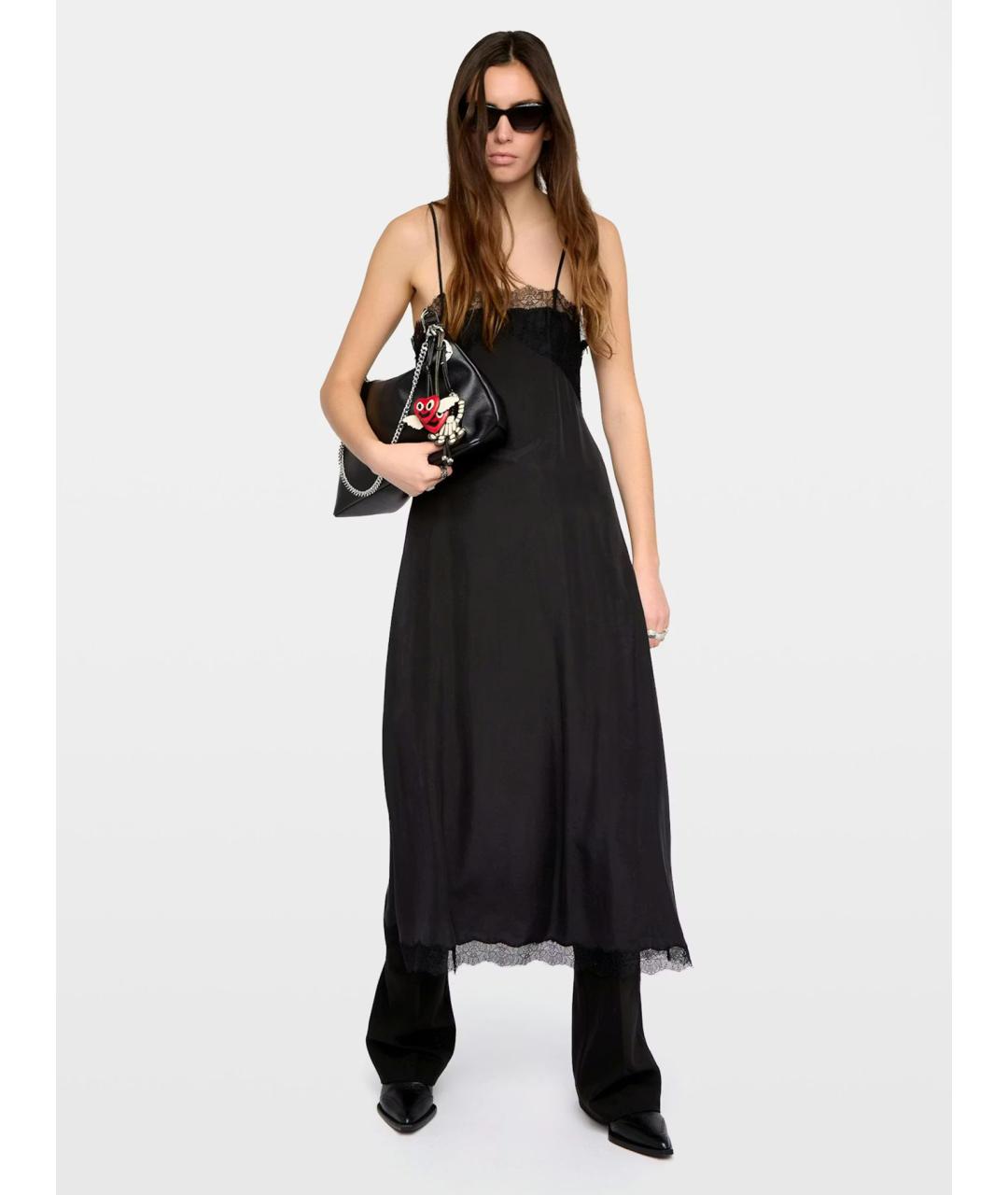 ZADIG & VOLTAIRE Черное шелковое повседневное платье, фото 5