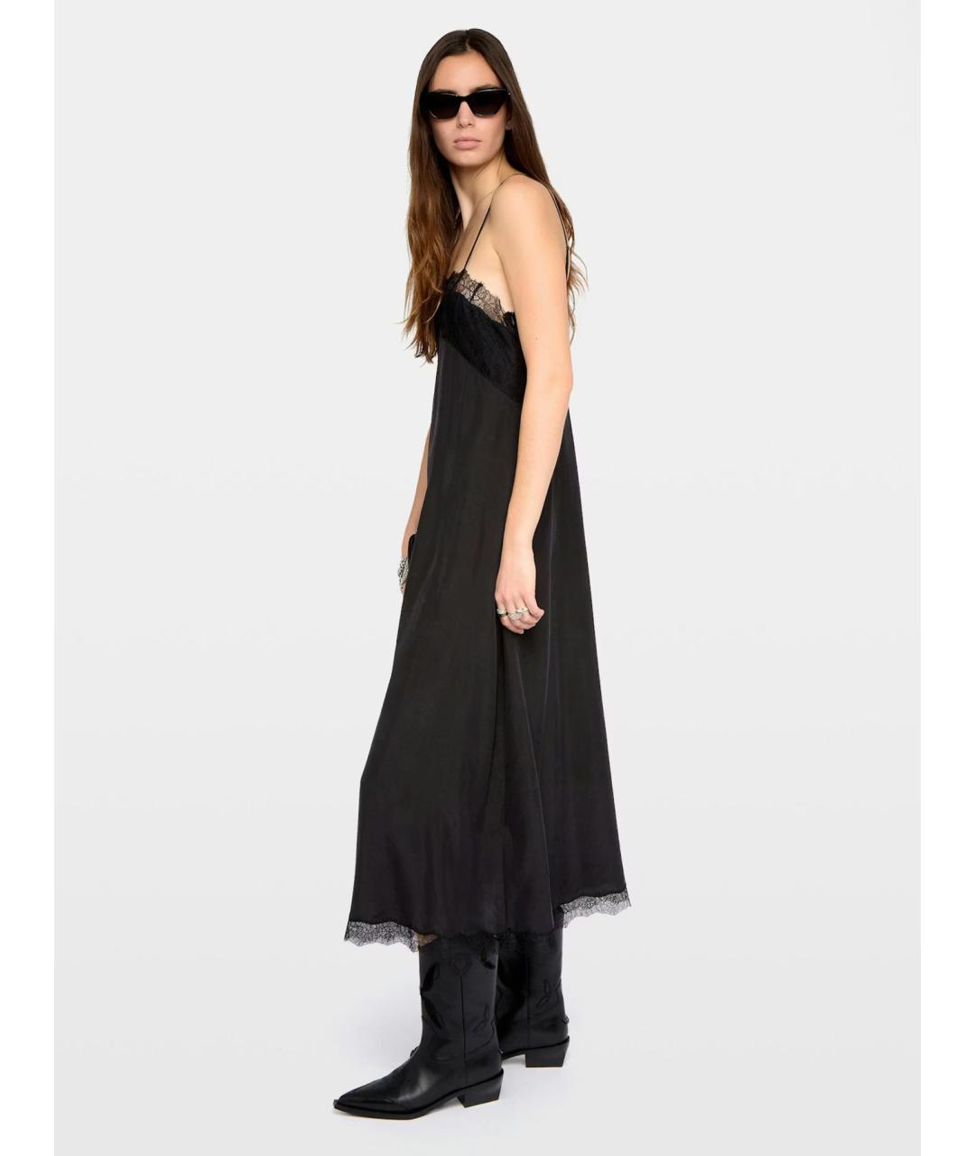 ZADIG & VOLTAIRE Черное шелковое повседневное платье, фото 7