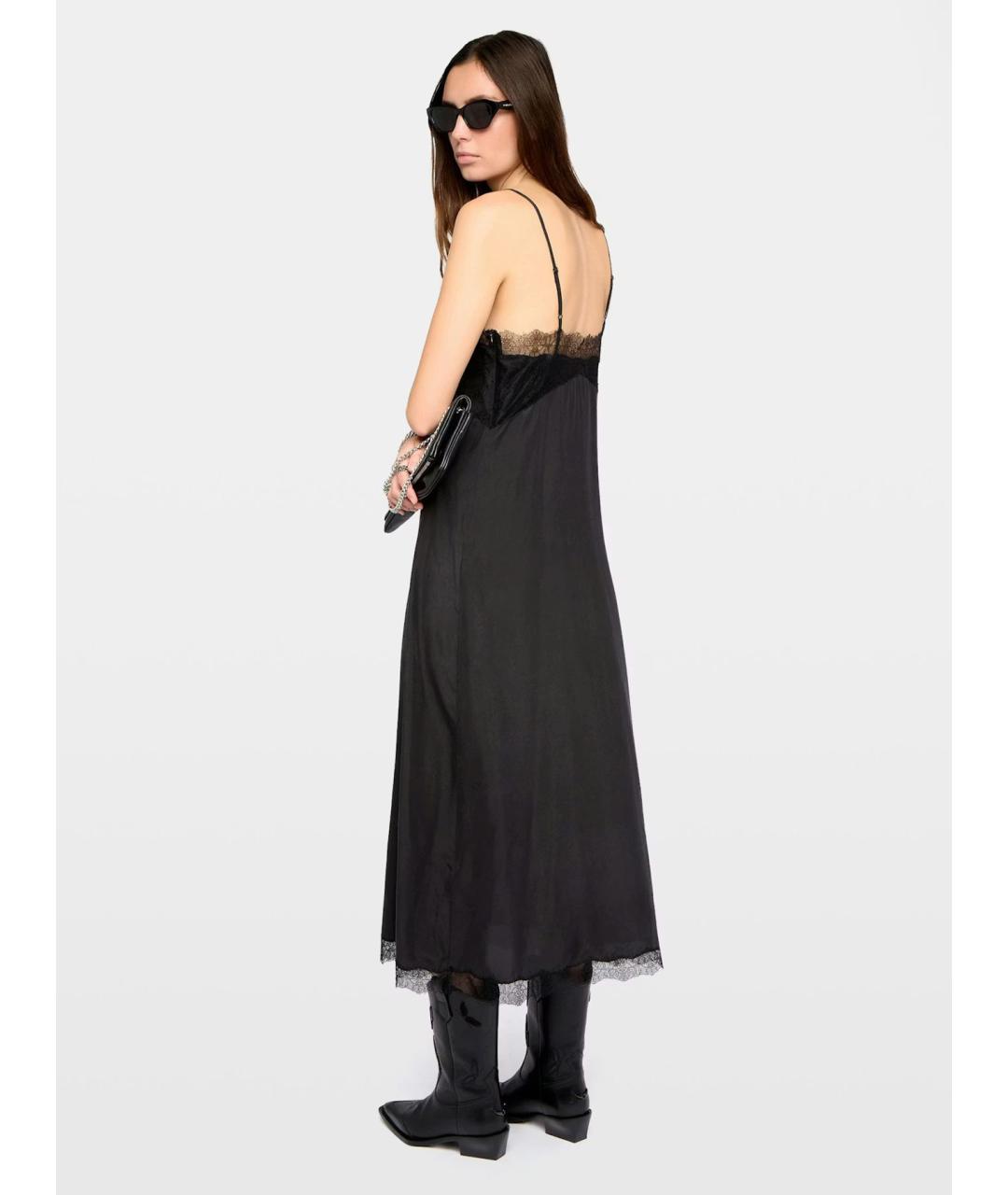 ZADIG & VOLTAIRE Черное шелковое повседневное платье, фото 3