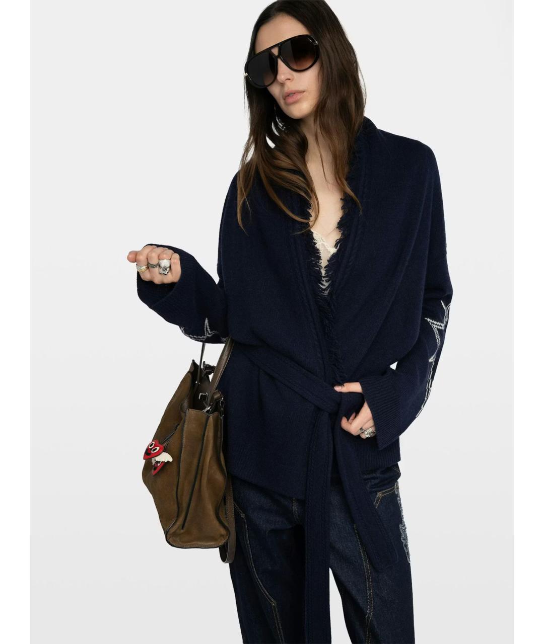 ZADIG & VOLTAIRE Темно-синий шерстяной кардиган, фото 6