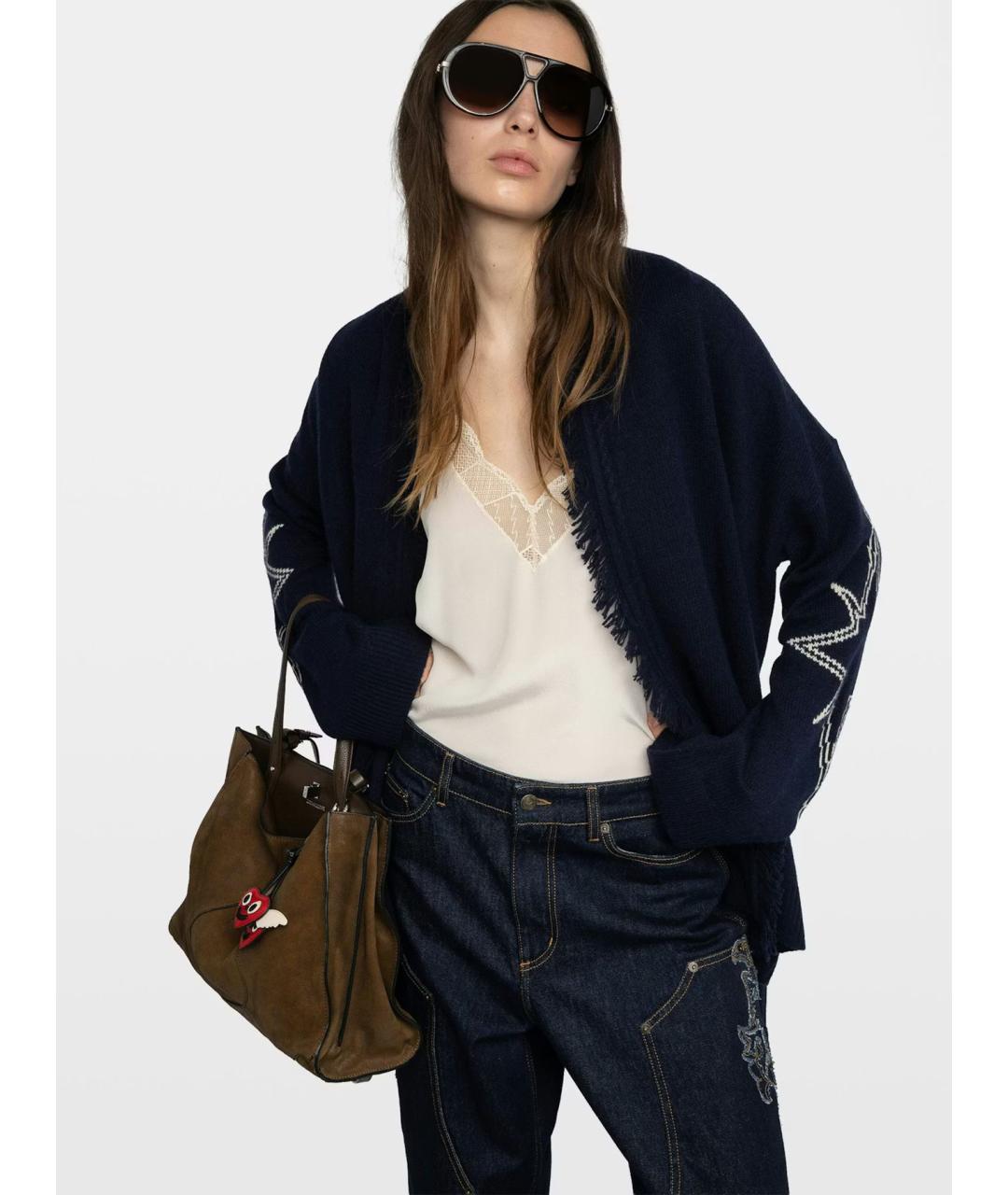 ZADIG & VOLTAIRE Темно-синий шерстяной кардиган, фото 7