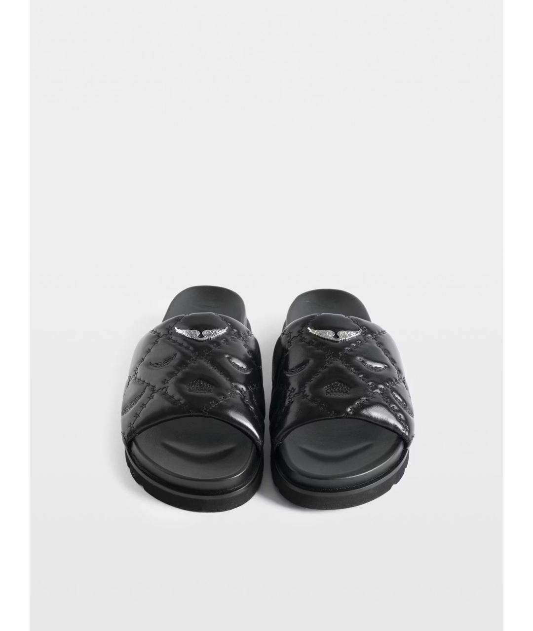ZADIG & VOLTAIRE Черные кожаные шлепанцы, фото 2