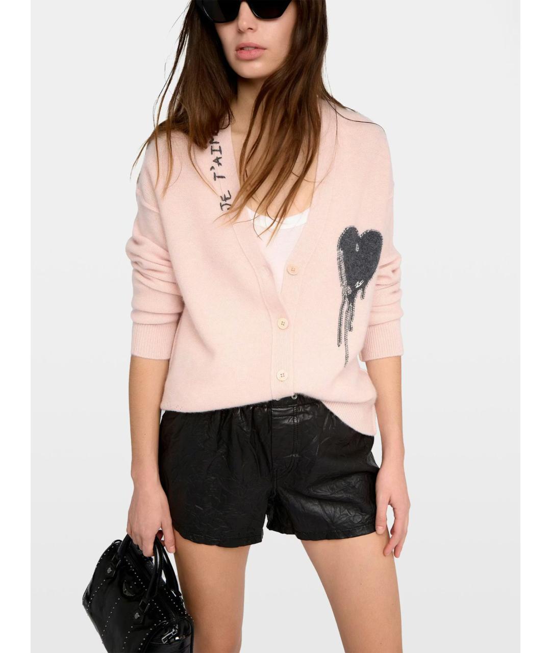 ZADIG & VOLTAIRE Розовый кашемировый кардиган, фото 6