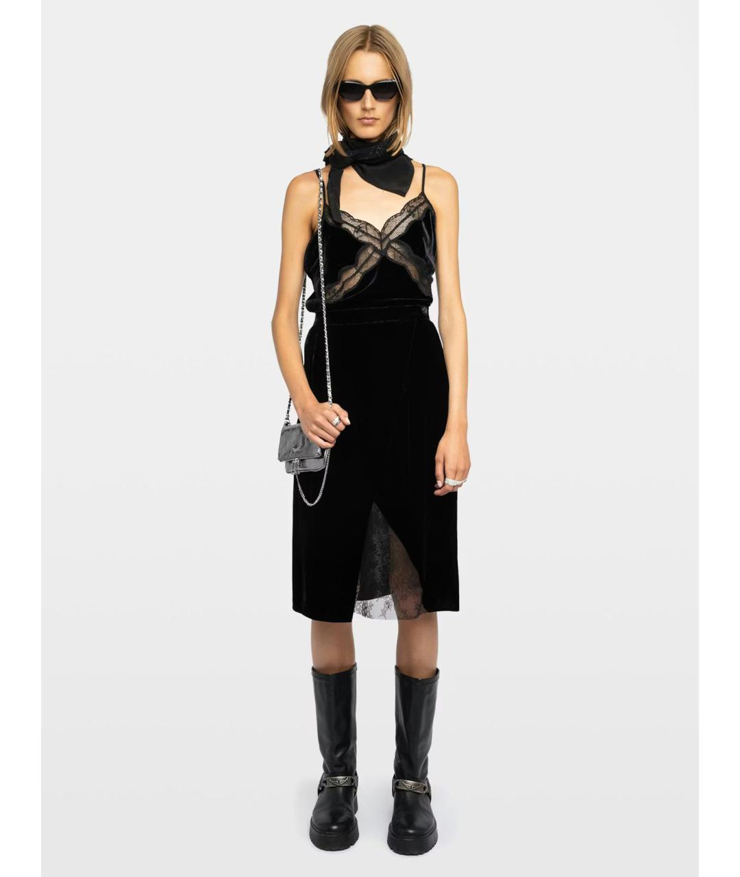 ZADIG & VOLTAIRE Черная вискозная юбка миди, фото 2