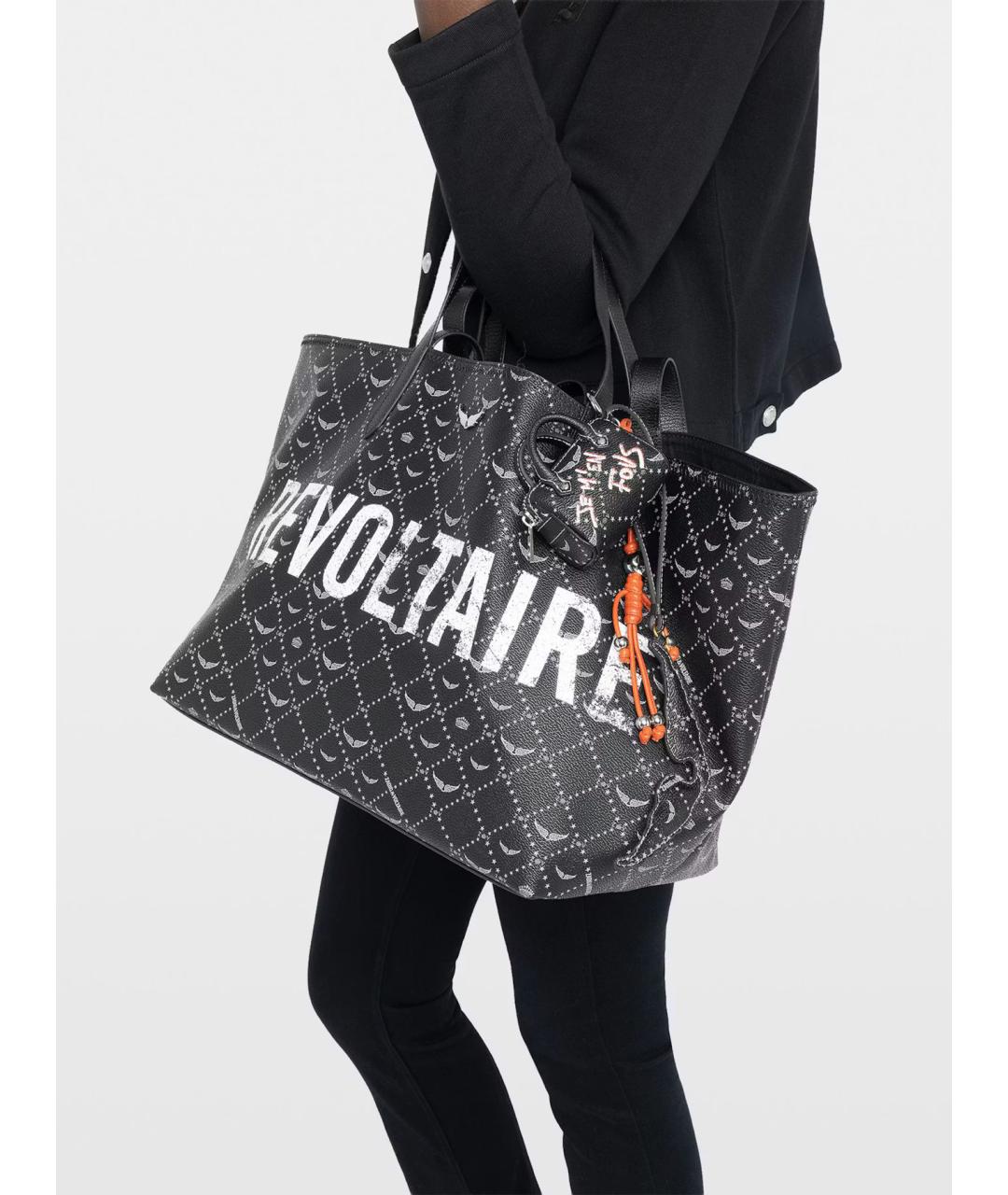 ZADIG & VOLTAIRE Черная сумка тоут из искусственной кожи, фото 2