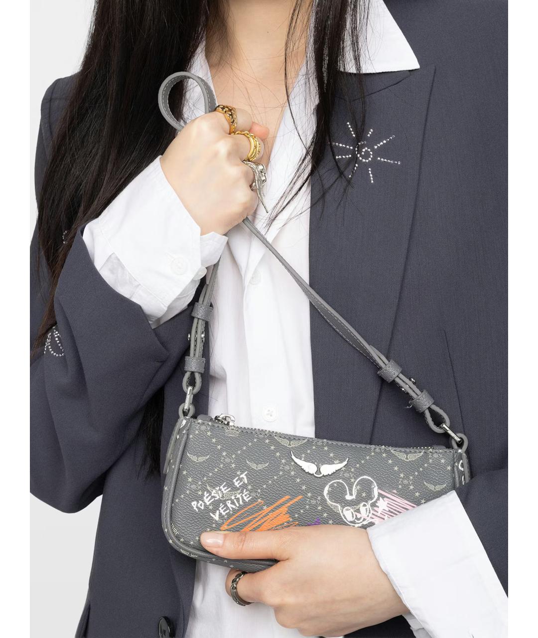 ZADIG & VOLTAIRE Зеленая сумка через плечо из искусственной кожи, фото 4