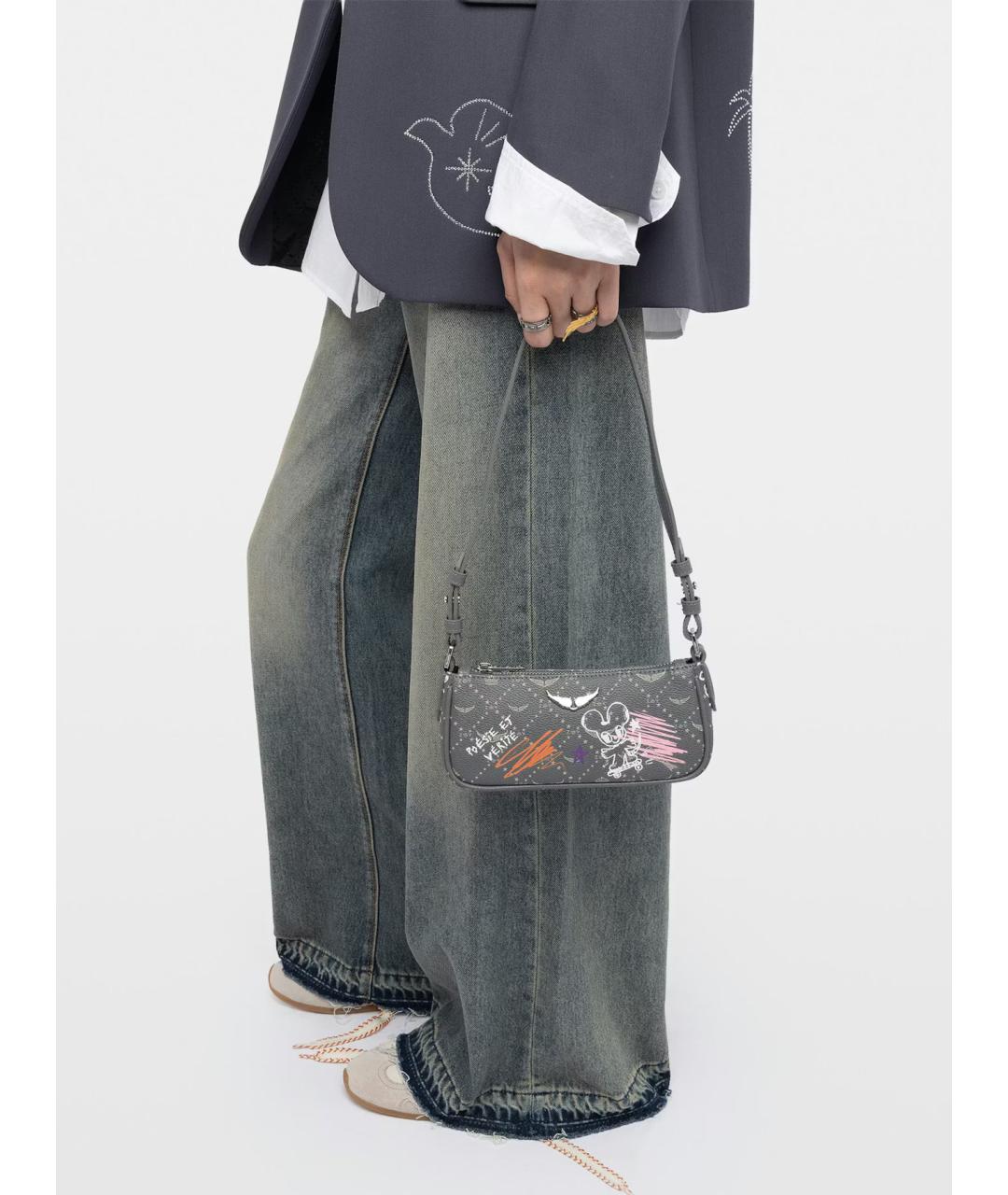 ZADIG & VOLTAIRE Зеленая сумка через плечо из искусственной кожи, фото 2