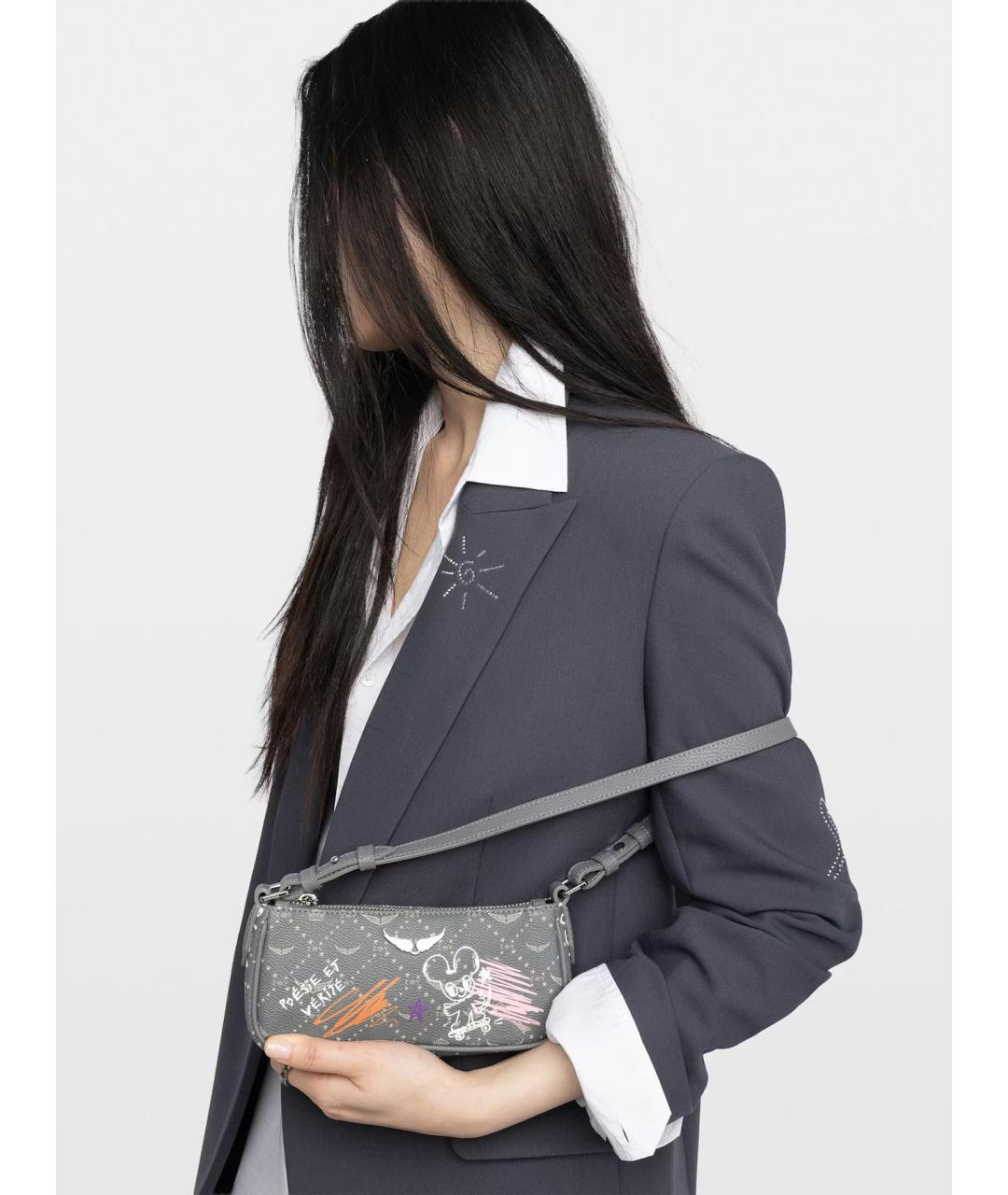 ZADIG & VOLTAIRE Зеленая сумка через плечо из искусственной кожи, фото 3