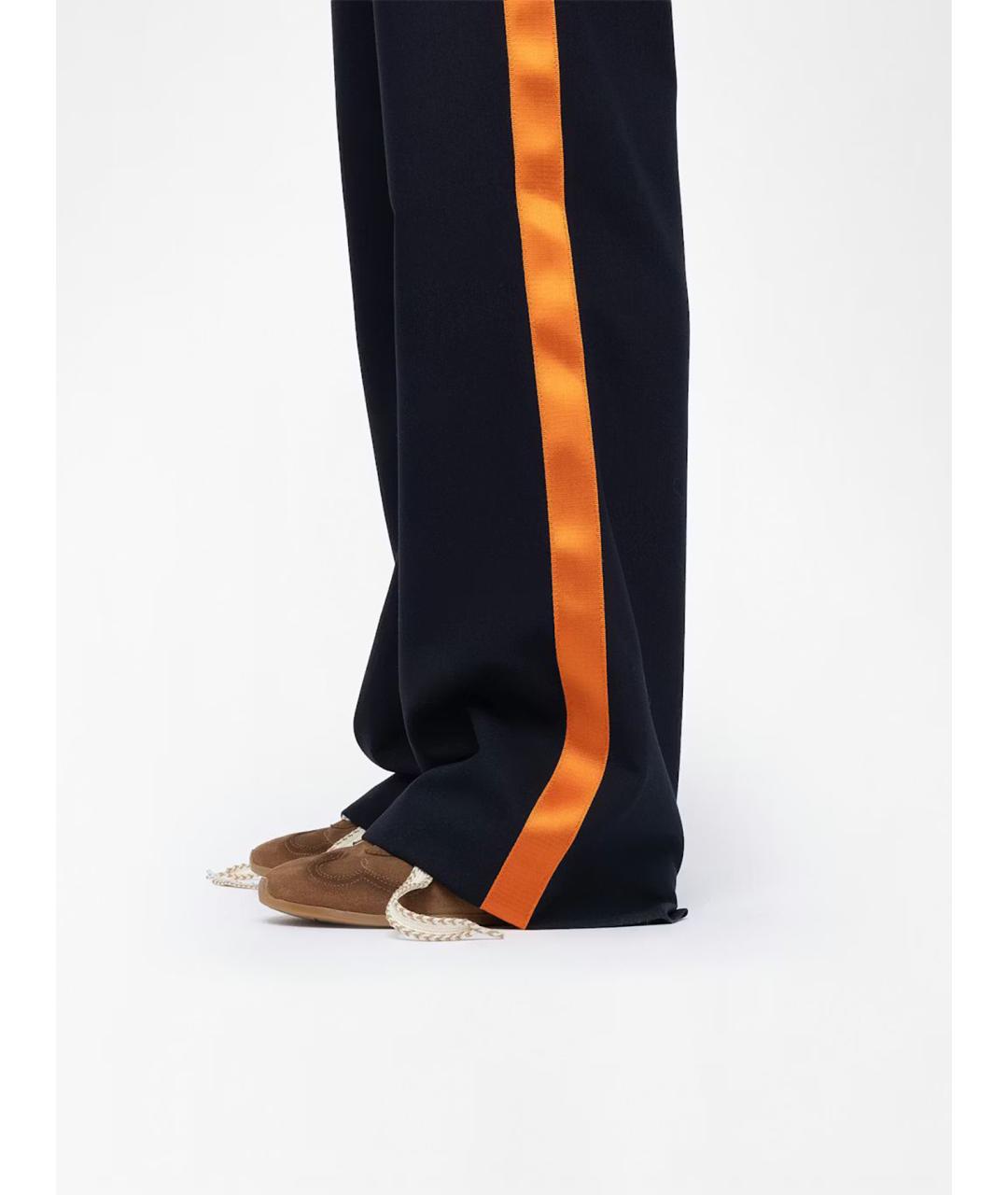 ZADIG & VOLTAIRE Темно-синие полиэстеровые брюки широкие, фото 5