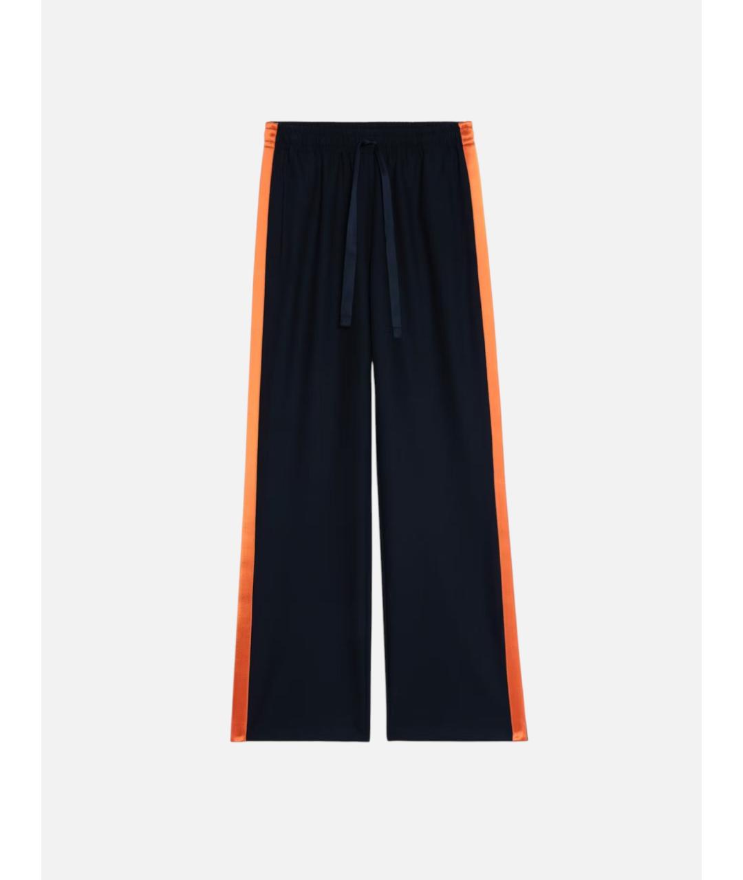 ZADIG & VOLTAIRE Темно-синие полиэстеровые брюки широкие, фото 6