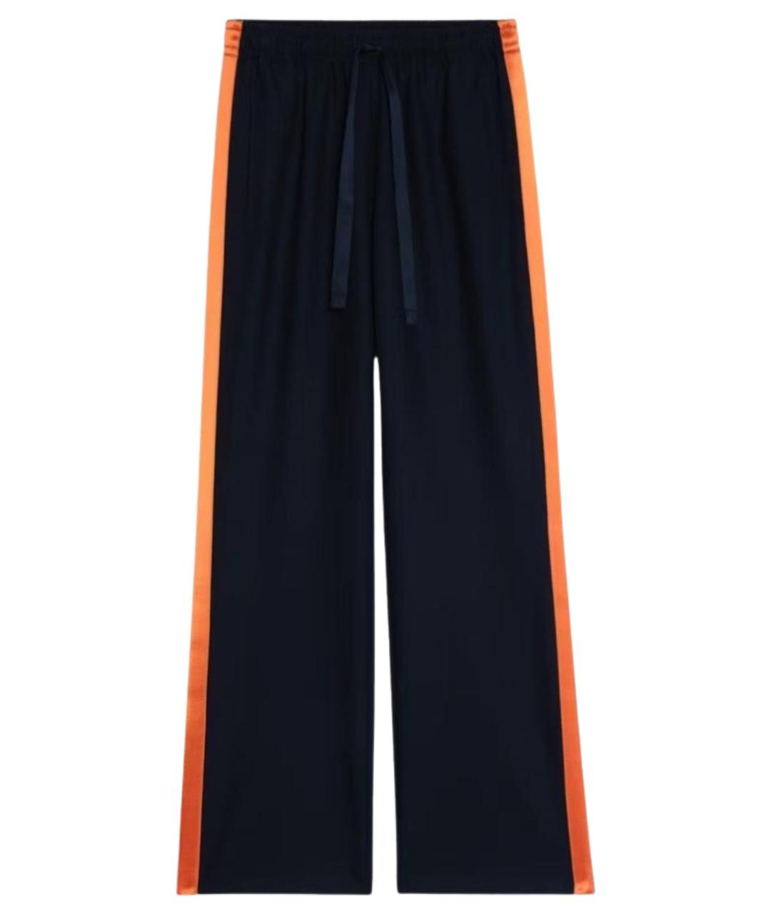 ZADIG & VOLTAIRE Темно-синие полиэстеровые брюки широкие, фото 1