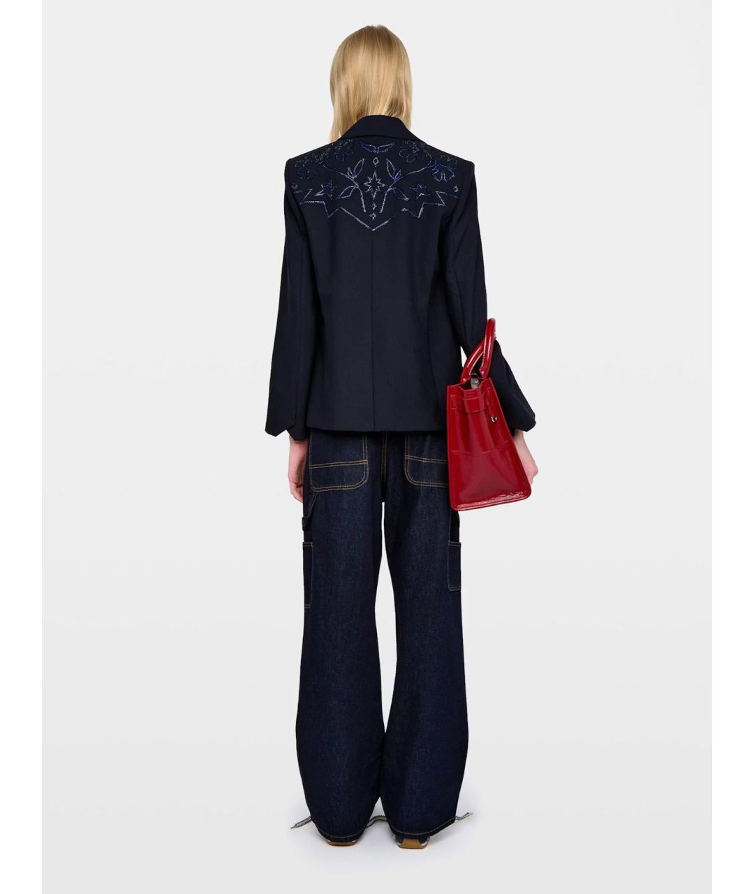 ZADIG & VOLTAIRE Темно-синий полиэстеровый жакет/пиджак, фото 3