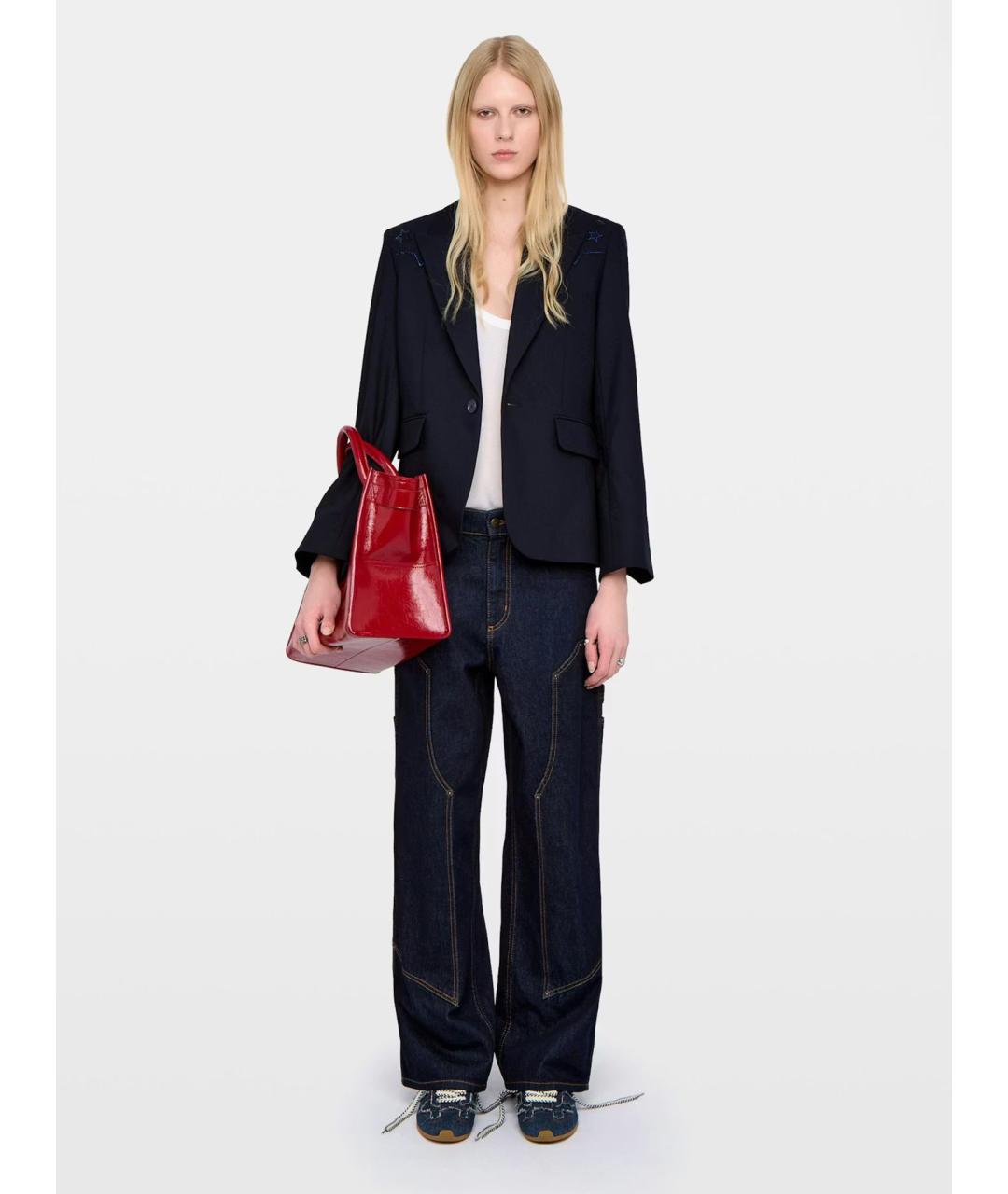 ZADIG & VOLTAIRE Темно-синий полиэстеровый жакет/пиджак, фото 2