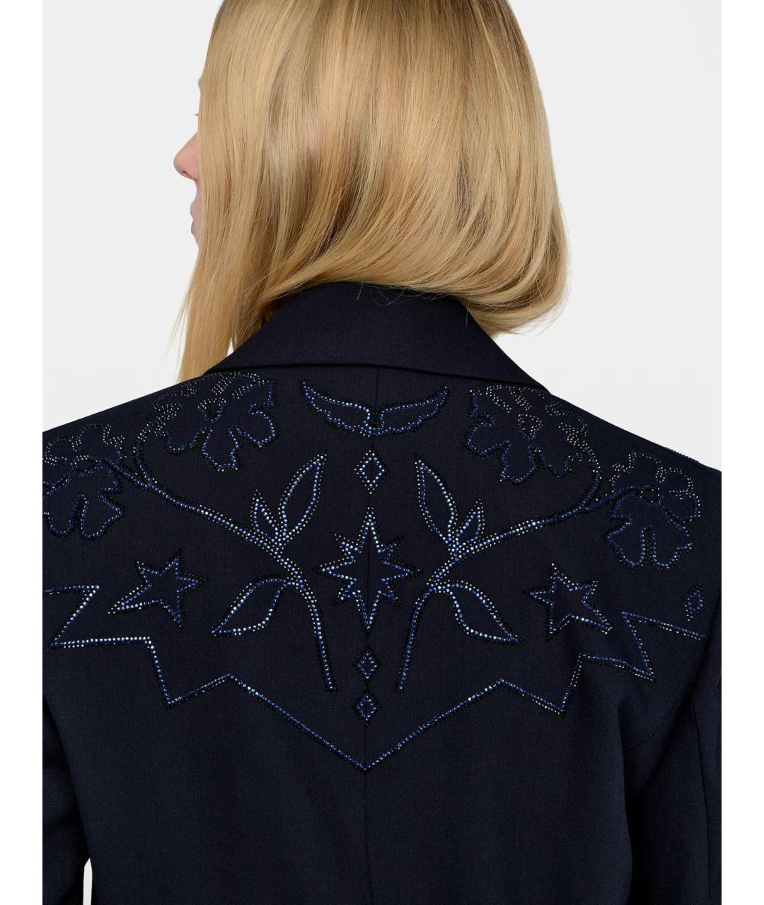 ZADIG & VOLTAIRE Темно-синий полиэстеровый жакет/пиджак, фото 6
